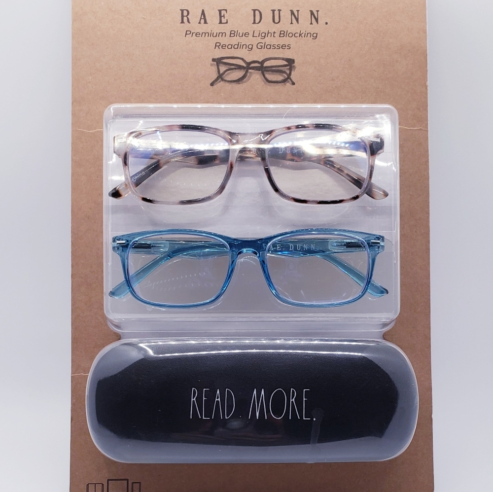 RAE DUNN GLASSES AND CASE
